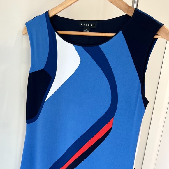 Tribal Multicolour/Blue sleeveless dress. - Picture 1 of 6